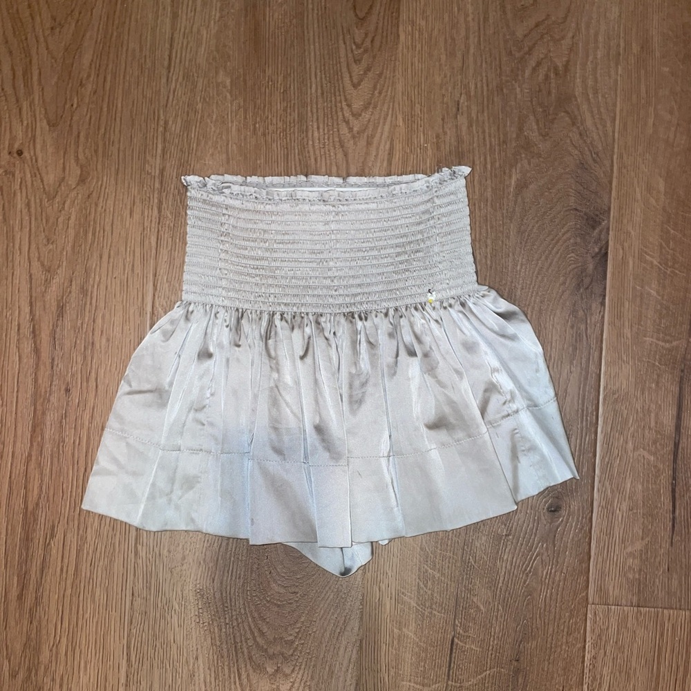 Natural Life Silver Satin Mini Skort